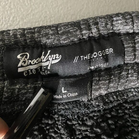 BROOKLYN CLOTH MFG CO Fleece Lined Jogger Sweatpants Tapered Leg Mens L Gray - Picture 6 of 11